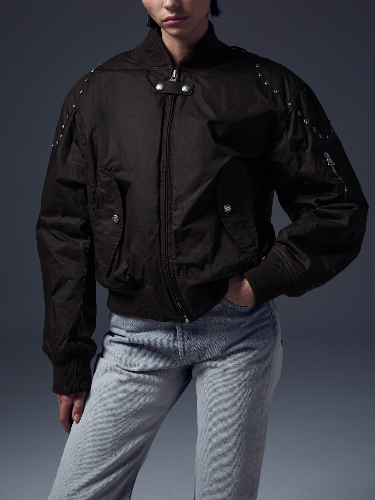 Studded Bomber Jacket
