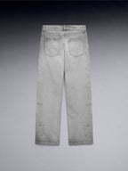 Floral Embroidered Straight Denim