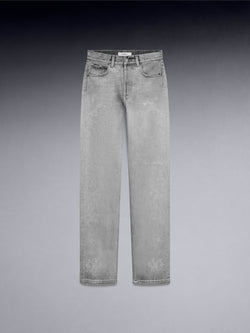 Floral Embroidered Straight Denim