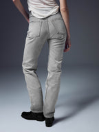 Floral Embroidered Straight Denim