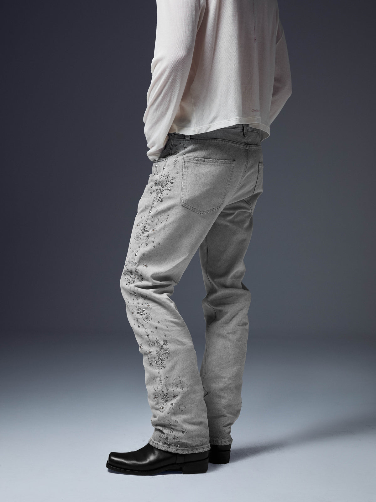 Studded Straight Leg Denim