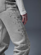Studded Straight Leg Denim