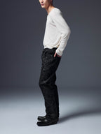 Floral Embroidered Straight Denim