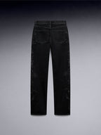 Floral Embroidered Straight Denim