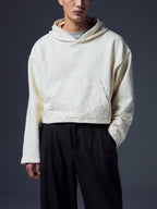 Spider Embroidered Cropped Hoodie