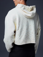 Spider Embroidered Cropped Hoodie