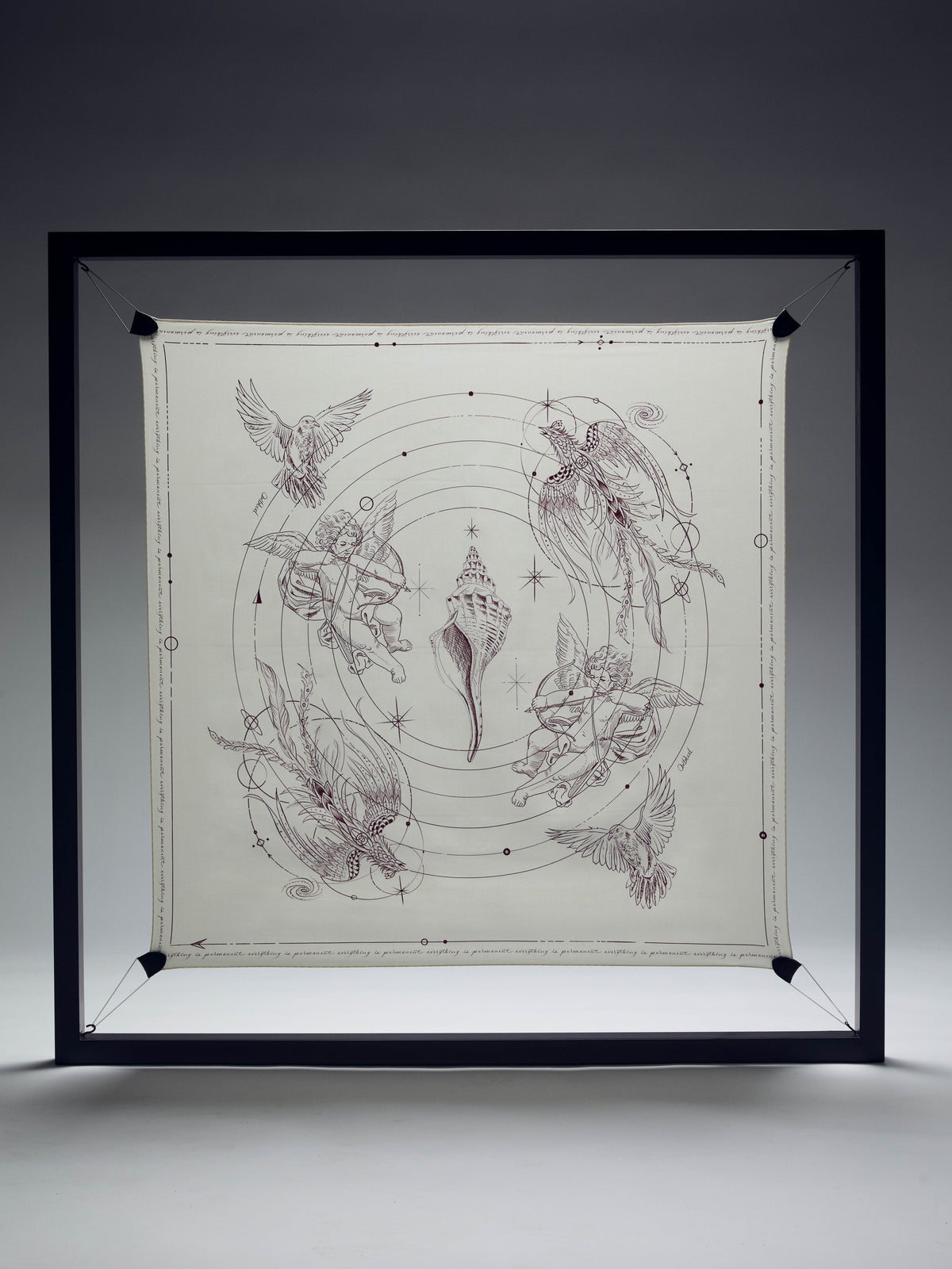 Tattoo Print Twill Foulard