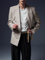 Spider Embroidery Double Breast Blazer