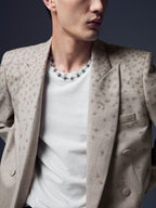 Spider Embroidery Double Breast Blazer