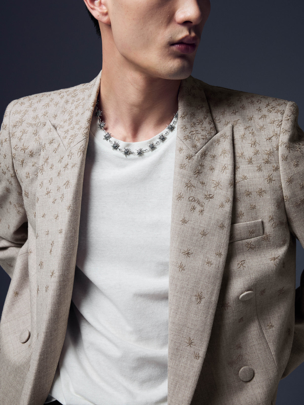 Spider Embroidery Double Breast Blazer