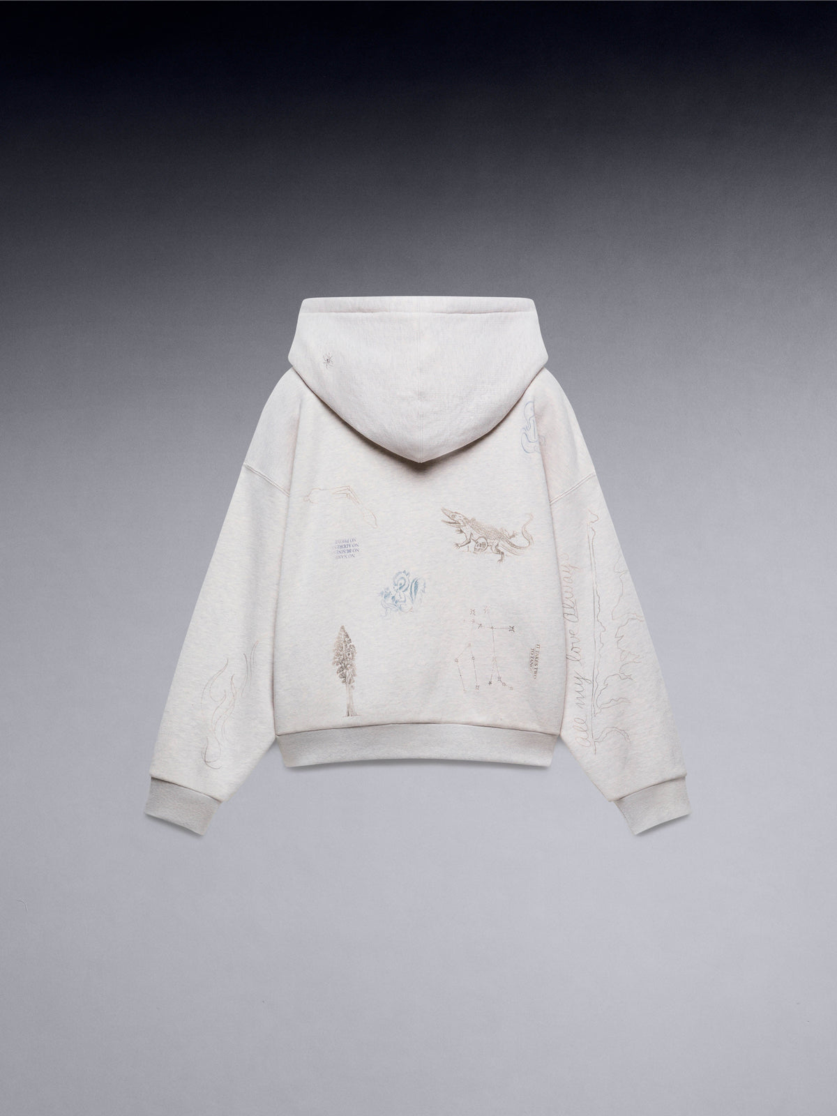 Tattoo Printed Boxy Hoodie