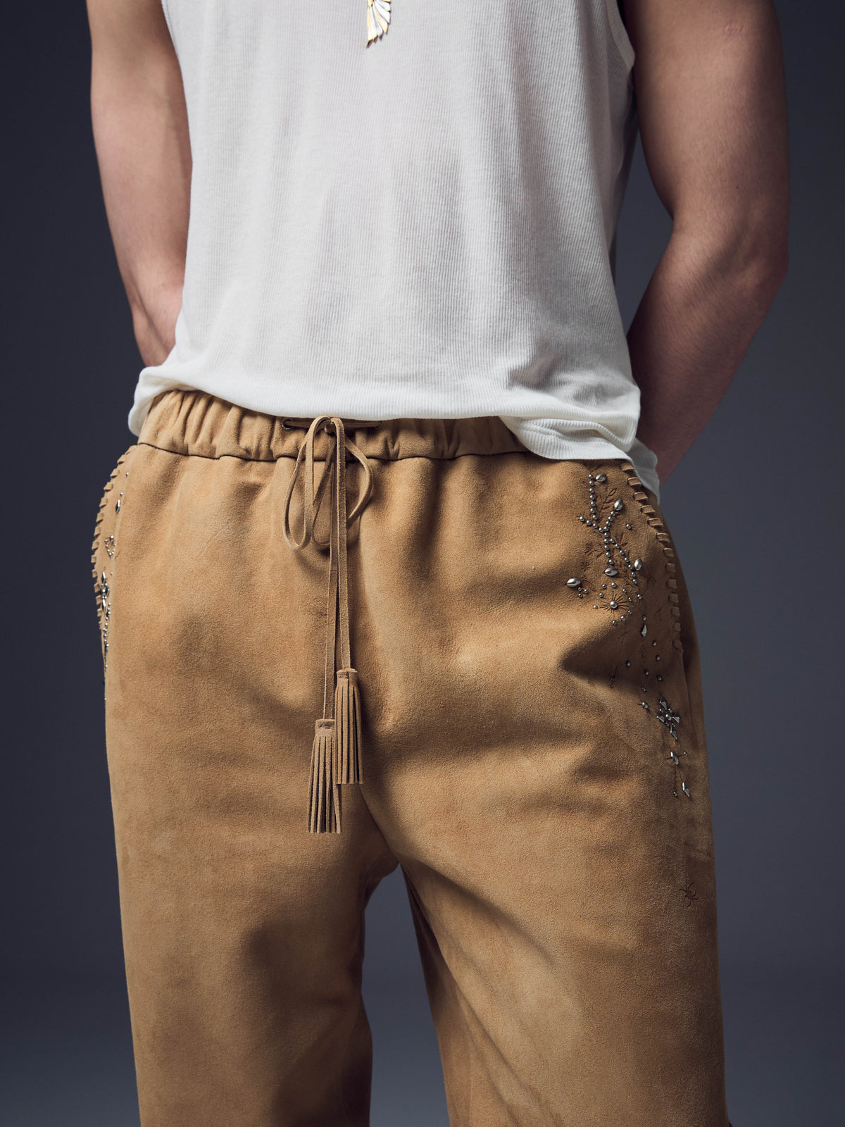 Studded Suede Trousers