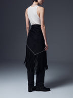 Fringed Suede Shawl