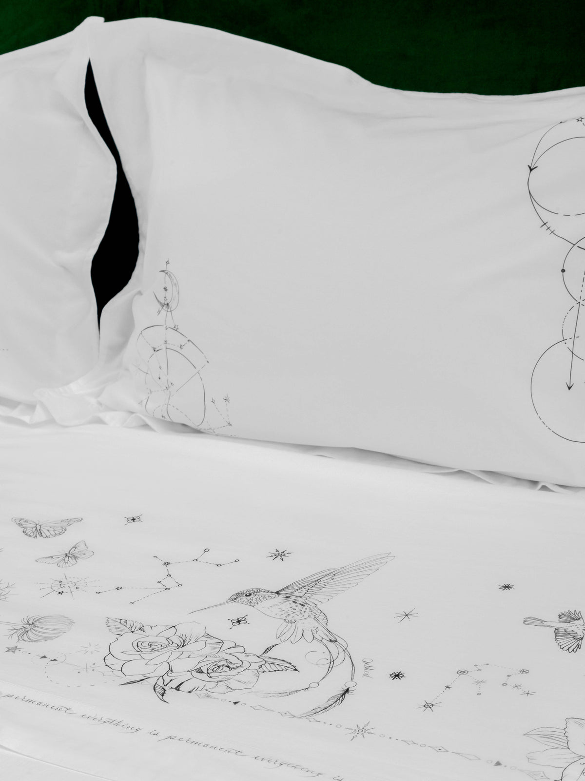 Tattoo Print Bed Sheet Set